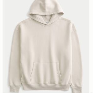 Hollister Boxy Fit Hoodie w/ Zipper Pocket NWT Size L Large Stone
